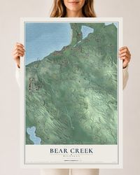 Map of Bear Creek, Michigan, 24 x 36 inch unframed archival matte print