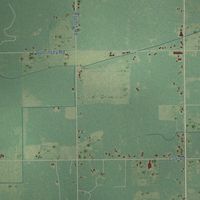 Second close-up of the map of Beaverton, Gladwin County, Michigan print showing more streets and buildings