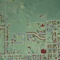 Second close-up of the map of Belding, Michigan print showing more streets and buildings