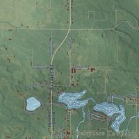 Close-up of the map of Belvidere, Michigan print showing street and building detail