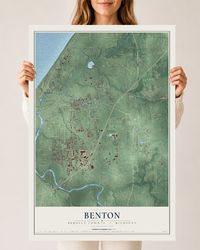 Map of Benton, Berrien County, Michigan, 24 x 36 inch unframed archival matte print