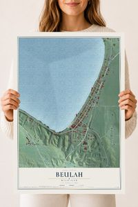Map of Beulah, Michigan, 18 x 24 inch unframed archival matte print
