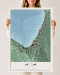 Map of Beulah, Michigan, 24 x 36 inch unframed archival matte print