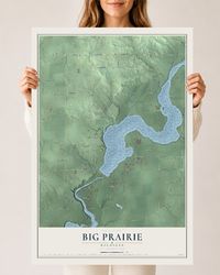 Map of Big Prairie, Michigan, 24 x 36 inch unframed archival matte print