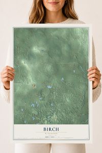 Map of Birch, Wisconsin, 18 x 24 inch unframed archival matte print