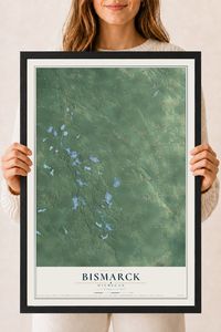 Map of Bismarck, Michigan, 18 x 24 inch print in a black wood frame