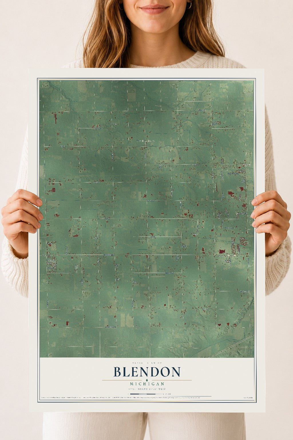 Map of Blendon, Michigan, 18 x 24 inch unframed archival matte print