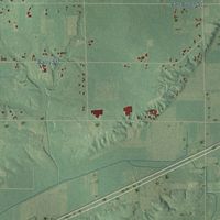 Second close-up of the map of Blendon, Michigan print showing more streets and buildings