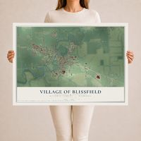 Map of Blissfield, Michigan, 24 x 36 inch unframed archival matte print