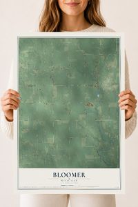 Map of Bloomer, Michigan, 18 x 24 inch unframed archival matte print