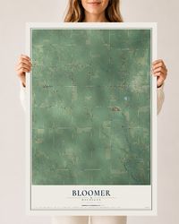 Map of Bloomer, Michigan, 24 x 36 inch unframed archival matte print