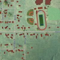 Close-up of the map of Bloomingdale, Michigan print showing street and building detail