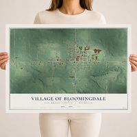 Map of Bloomingdale, Michigan, 18 x 24 inch unframed archival matte print