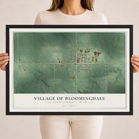Map of Bloomingdale, Michigan, 18 x 24 inch print in a black wood frame