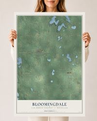 Map of Bloomingdale, Van Buren County, Michigan, 24 x 36 inch unframed archival matte print
