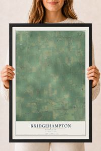 Map of Bridgehampton, Michigan, 18 x 24 inch print in a black wood frame