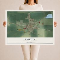 Map of Britton, Michigan, 24 x 36 inch unframed archival matte print