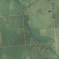 Second close-up of the map of Brockway, Michigan print showing more streets and buildings
