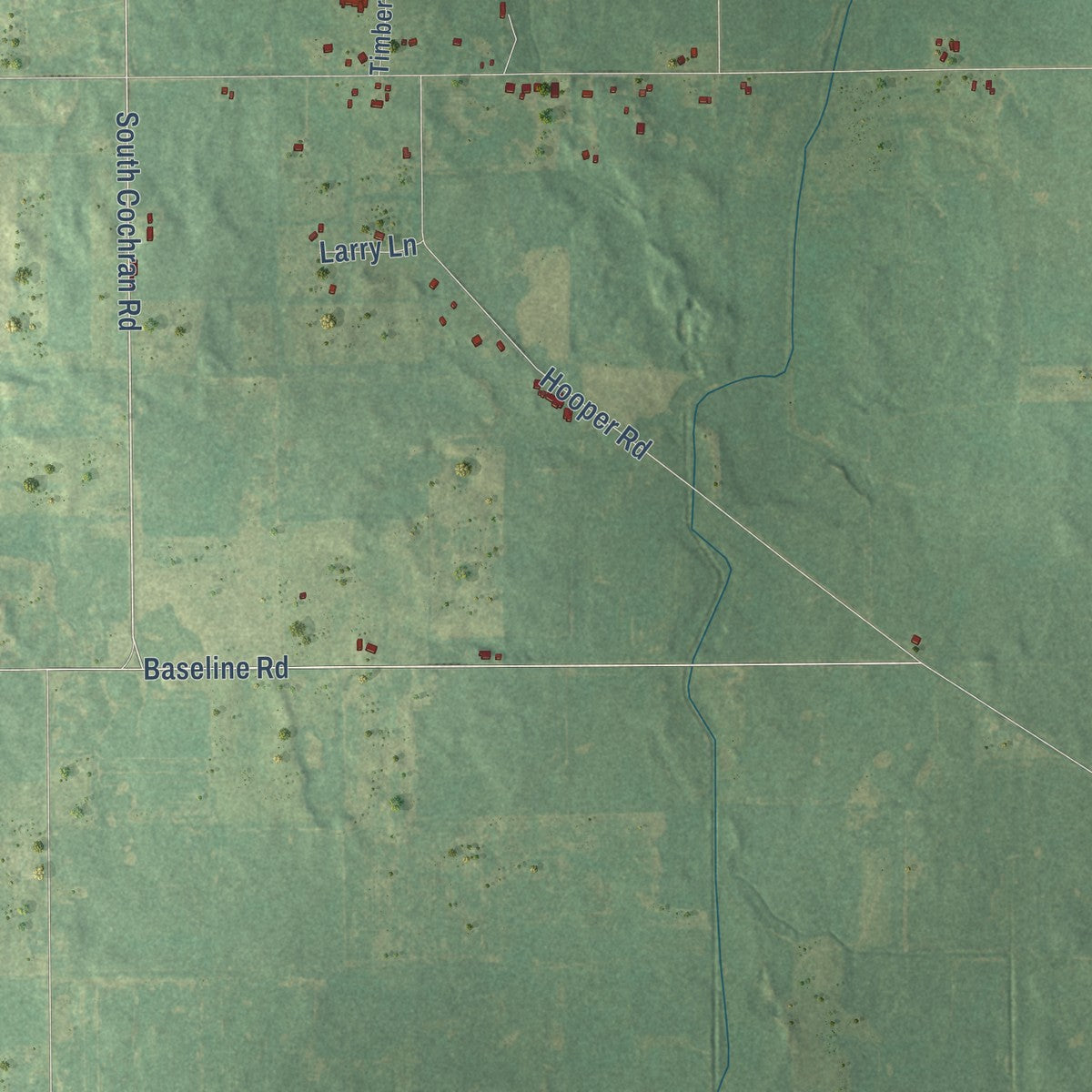 Second close-up of the map of Brookfield, Eaton County, Michigan print showing more streets and buildings
