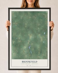 Map of Brookfield, Eaton County, Michigan, 24 x 36 inch print in a black wood frame