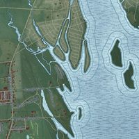 Second close-up of the map of Brownstown, Michigan print showing more streets and buildings