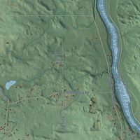 Second close-up of the map of Buchanan, Berrien County, Michigan print showing more streets and buildings