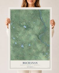 Map of Buchanan, Berrien County, Michigan, 24 x 36 inch unframed archival matte print