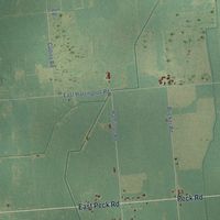 Second close-up of the map of Buel, Michigan print showing more streets and buildings