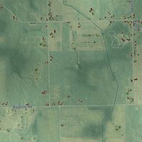 Second close-up of the map of Bunker Hill, Michigan print showing more streets and buildings