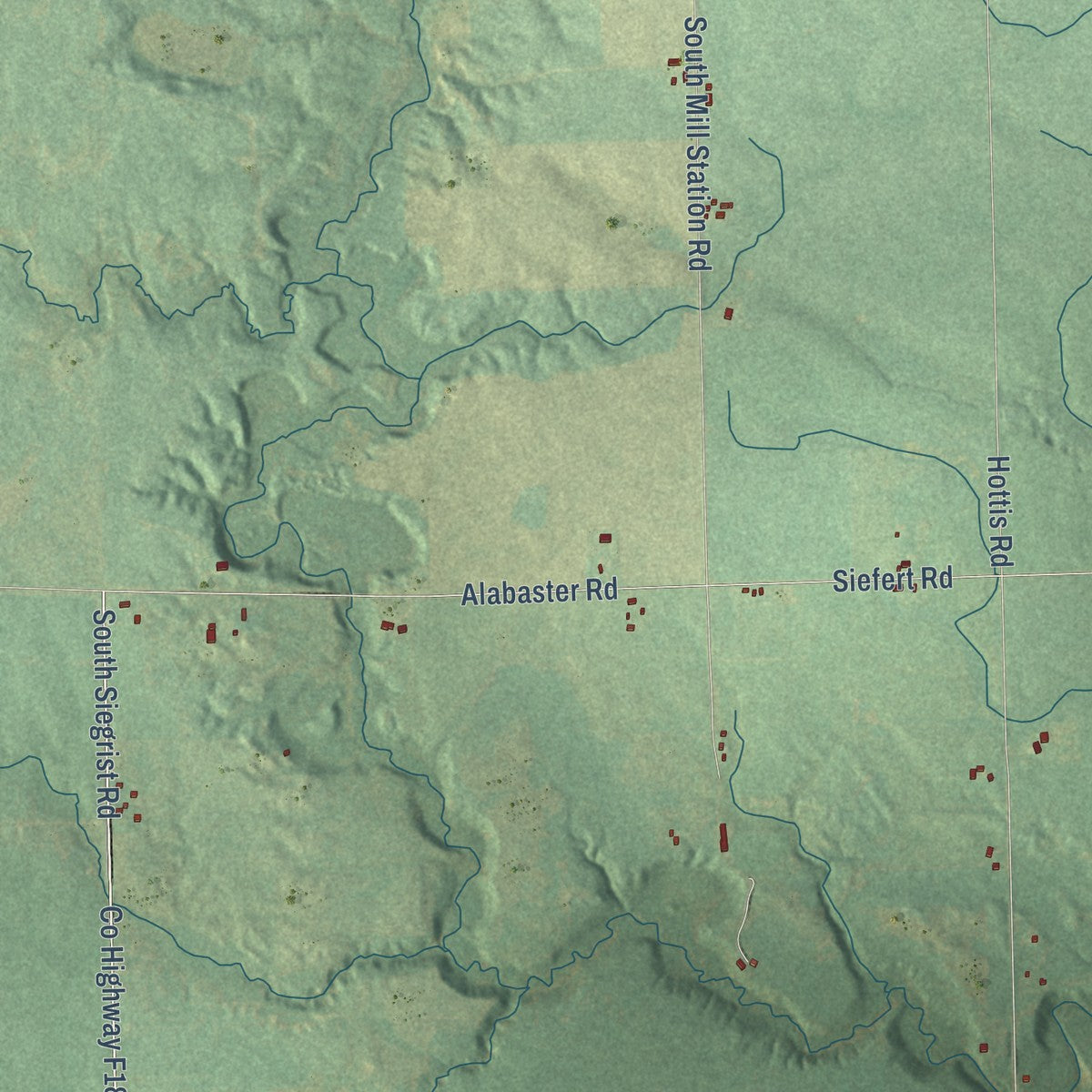 Close-up of the map of Burleigh, Michigan print showing street and building detail