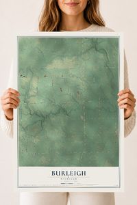 Map of Burleigh, Michigan, 18 x 24 inch unframed archival matte print