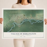 Map of Burlington, Michigan, 18 x 24 inch unframed archival matte print