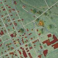 Close-up of the map of Burr Oak, Michigan print showing street and building detail