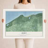 Map of Burt, Alger County, Michigan, 24 x 36 inch print in a white wood frame