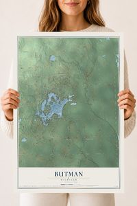 Map of Butman, Michigan, 18 x 24 inch unframed archival matte print