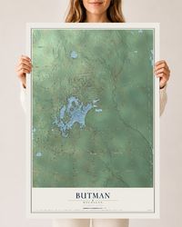 Map of Butman, Michigan, 24 x 36 inch unframed archival matte print