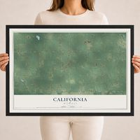 Map of California, Michigan, 18 x 24 inch print in a black wood frame