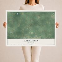 Map of California, Michigan, 24 x 36 inch unframed archival matte print