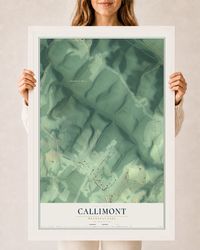 Map of Callimont, Pennsylvania, 24 x 36 inch print in a white wood frame