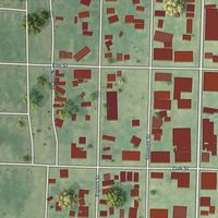 Close-up of the map of Calumet, Michigan print showing street and building detail
