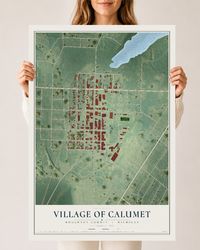 Map of Calumet, Michigan, 24 x 36 inch unframed archival matte print