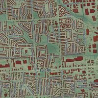 Close-up of the map of Canton, Michigan print showing street and building detail