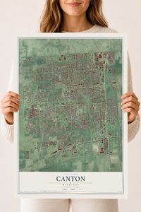 Map of Canton, Michigan, 18 x 24 inch unframed archival matte print