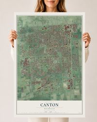 Map of Canton, Michigan, 24 x 36 inch unframed archival matte print