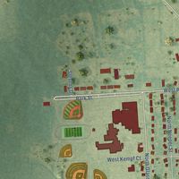 Second close-up of the map of Capac, Michigan print showing more streets and buildings