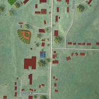 Close-up of the map of Carney, Michigan print showing street and building detail