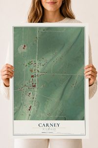Map of Carney, Michigan, 18 x 24 inch unframed archival matte print