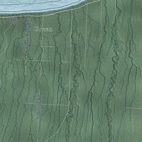 Second close-up of the map of Carp Lake, Ontonagon County, Michigan print showing more streets and buildings