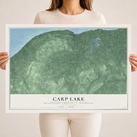 Map of Carp Lake, Ontonagon County, Michigan, 18 x 24 inch unframed archival matte print