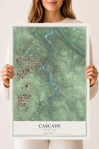 Map of Cascade, Michigan, 18 x 24 inch unframed archival matte print